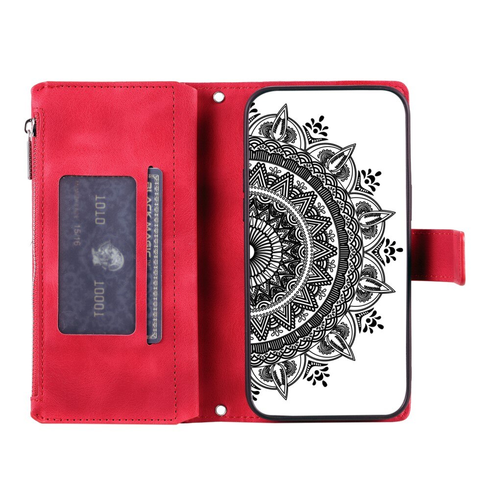 Borsa a portafoglio Mandala iPhone 12 Mini rosso