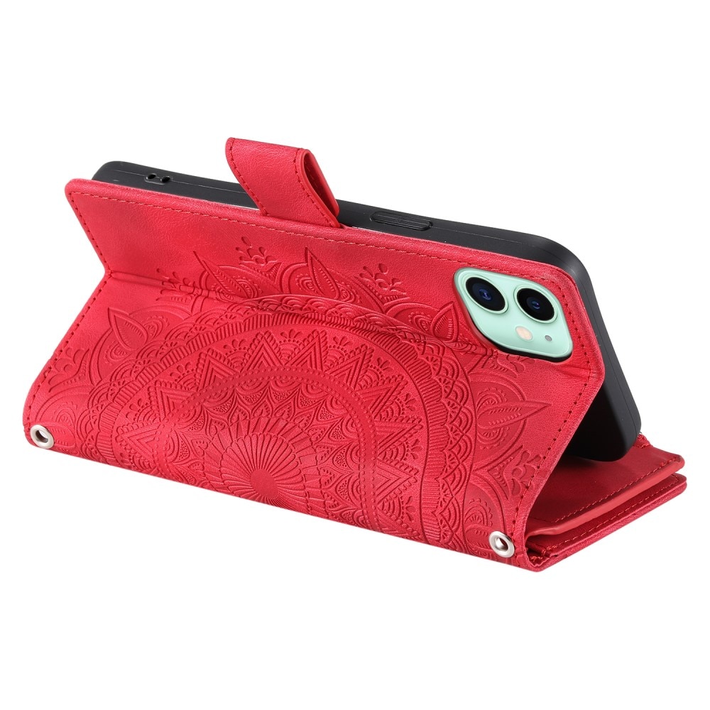 Borsa a portafoglio Mandala iPhone 12 Mini rosso