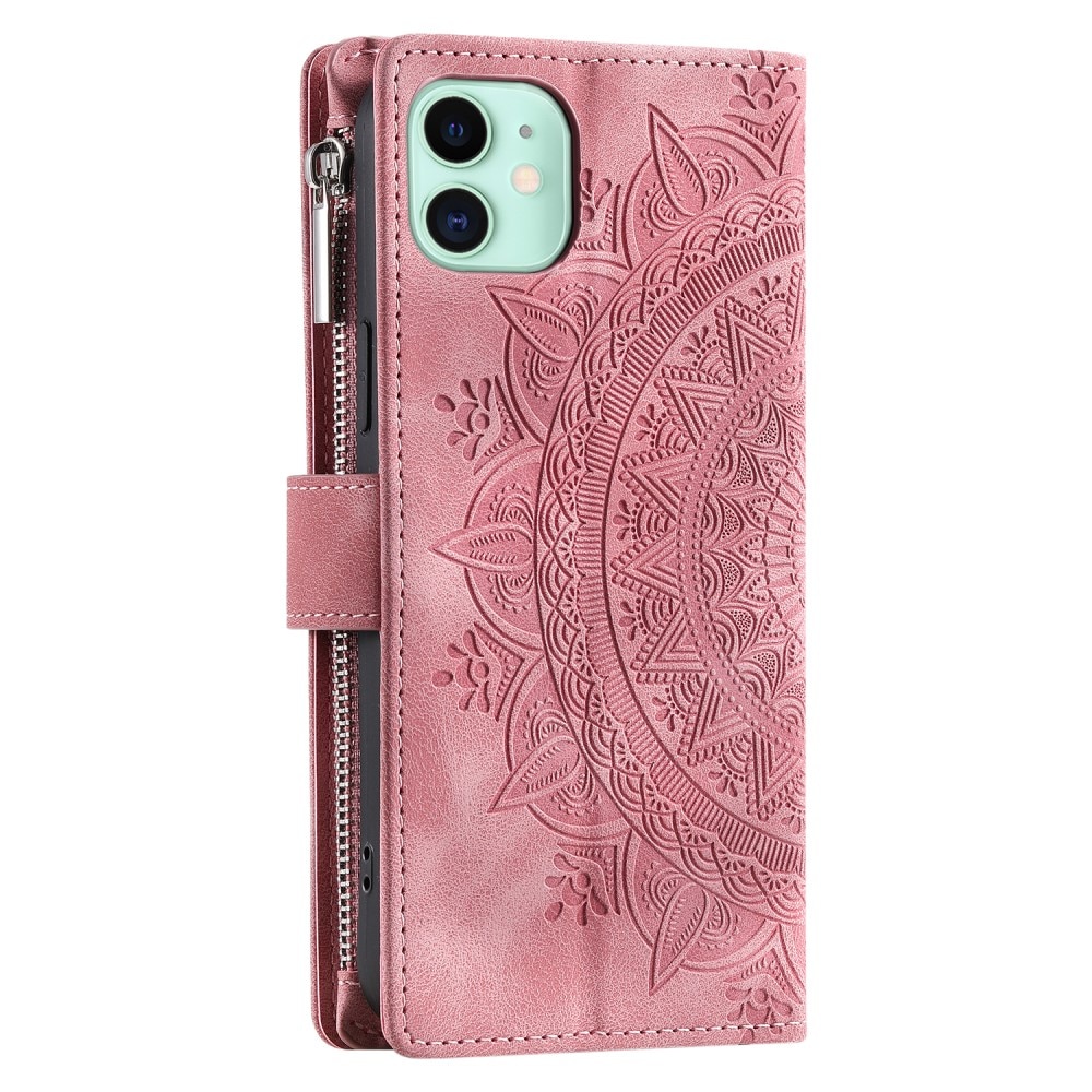 Borsa a portafoglio Mandala iPhone 12 Mini rosa