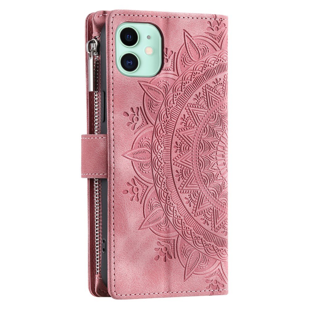 Borsa a portafoglio Mandala iPhone 12 Mini rosa