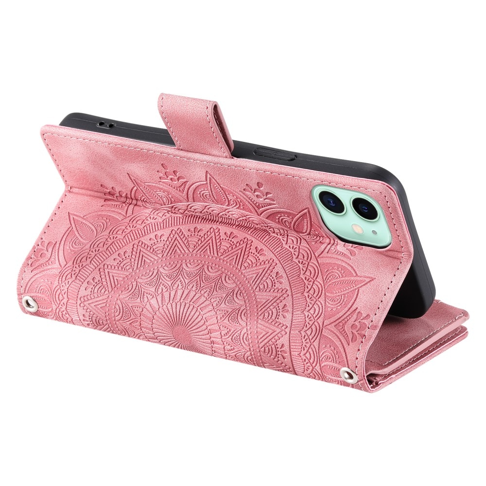 Borsa a portafoglio Mandala iPhone 12 Mini rosa