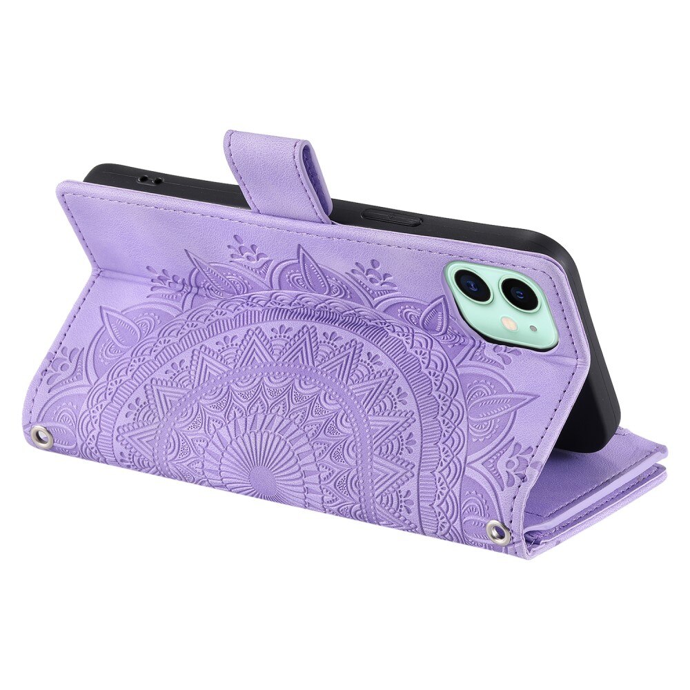 Borsa a portafoglio Mandala iPhone 12 Mini viola