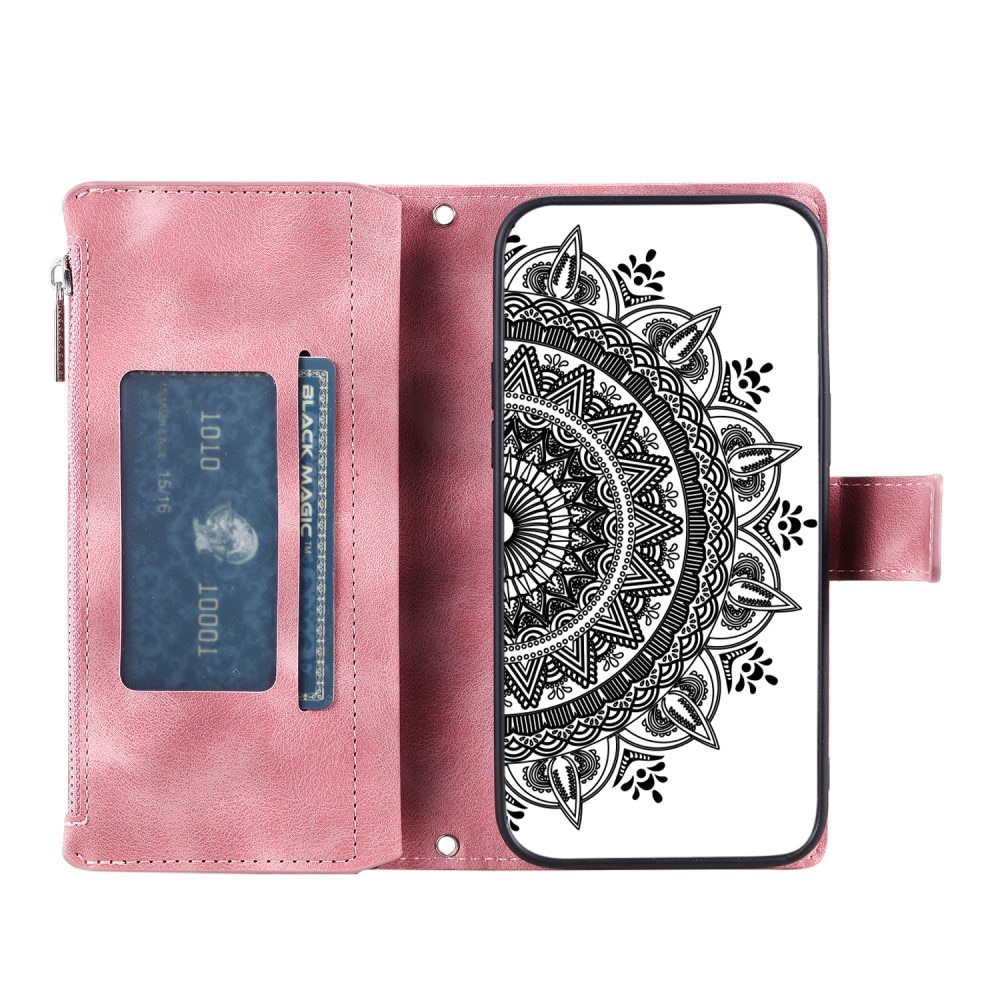 Borsa a portafoglio Mandala iPhone 13 Mini rosa