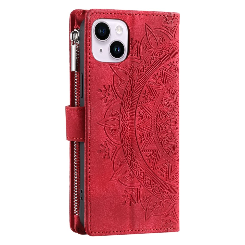 Borsa a portafoglio Mandala iPhone 13 Mini rosso