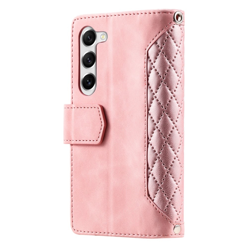 Borsa a portafoglio trapuntata Samsung Galaxy S23 rosa