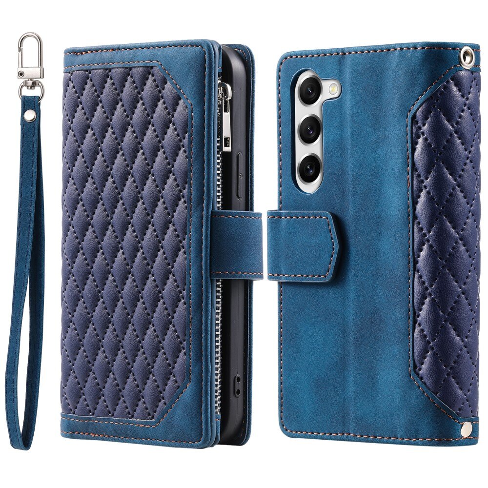 Borsa a portafoglio trapuntata Samsung Galaxy S23 Plus Blu