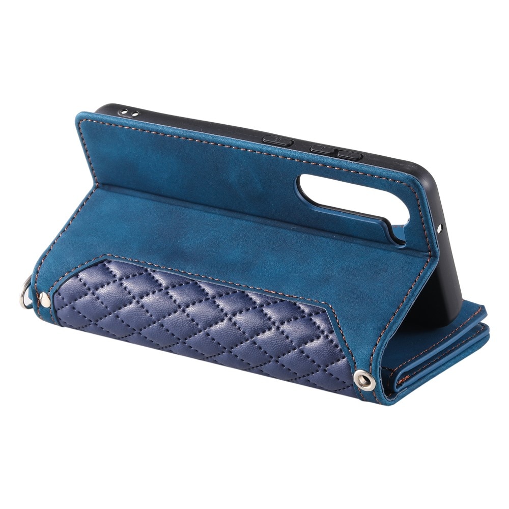 Borsa a portafoglio trapuntata Samsung Galaxy S23 Plus Blu
