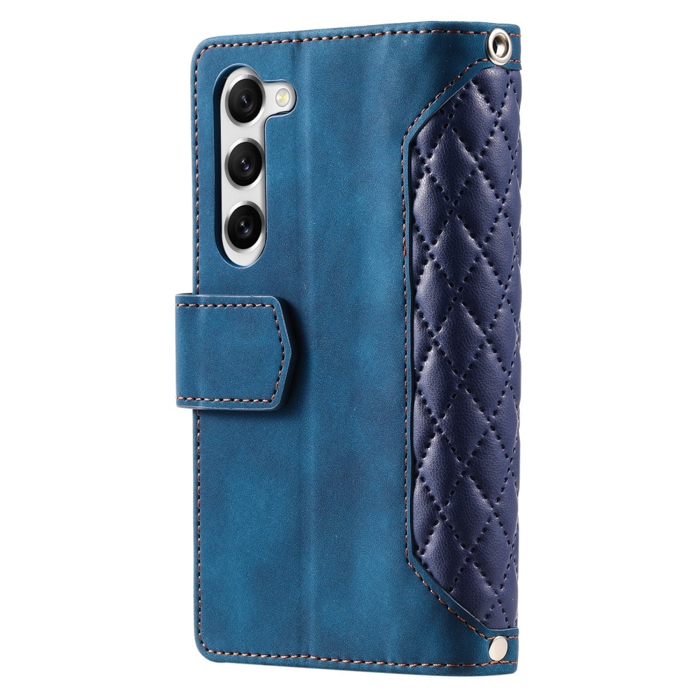 Borsa a portafoglio trapuntata Samsung Galaxy S23 Plus Blu