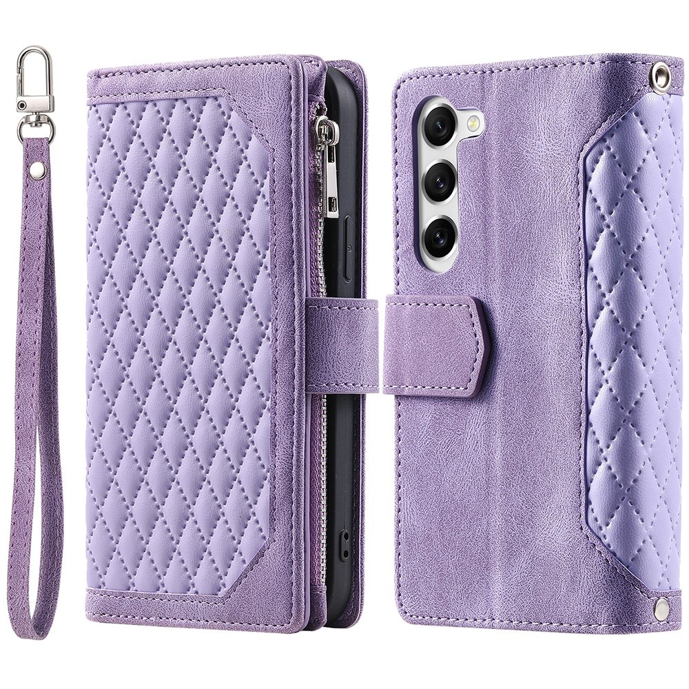 Borsa a portafoglio trapuntata Samsung Galaxy S23 Plus viola