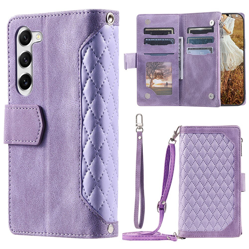 Borsa a portafoglio trapuntata Samsung Galaxy S23 Plus viola