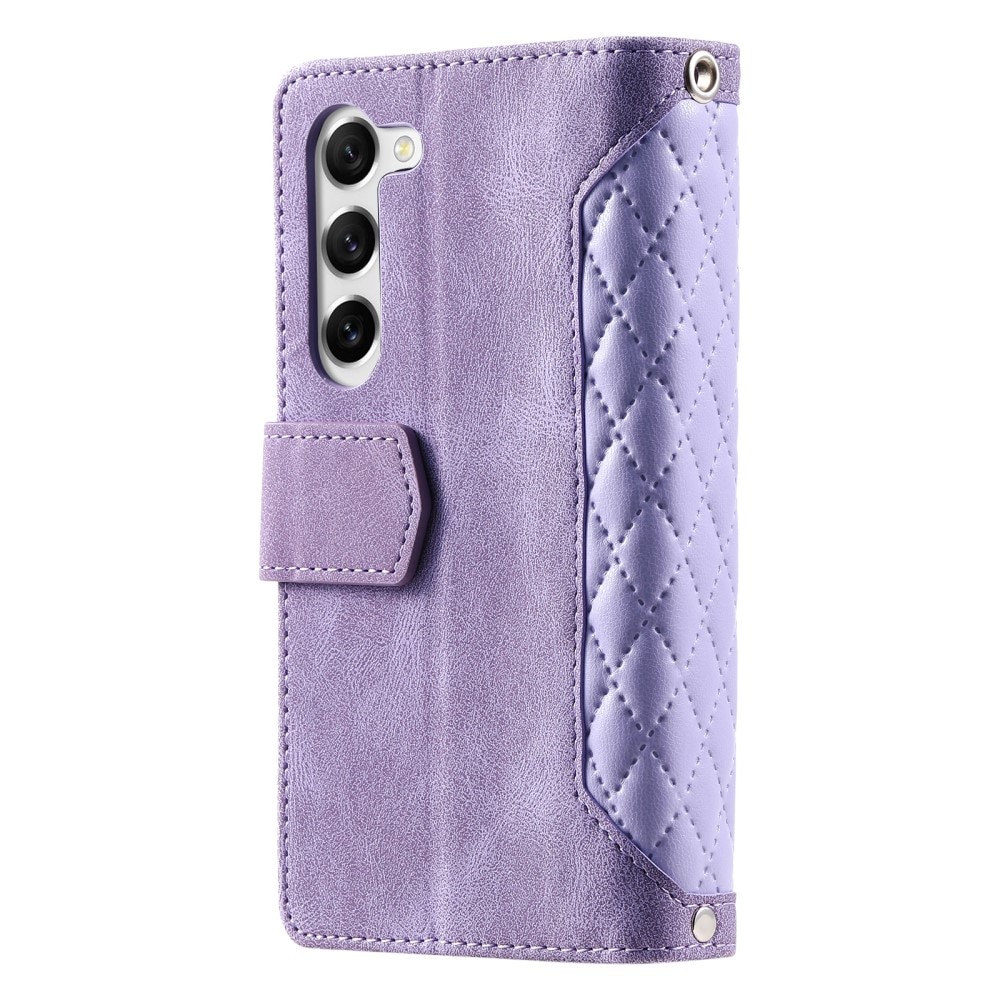 Borsa a portafoglio trapuntata Samsung Galaxy S23 Plus viola