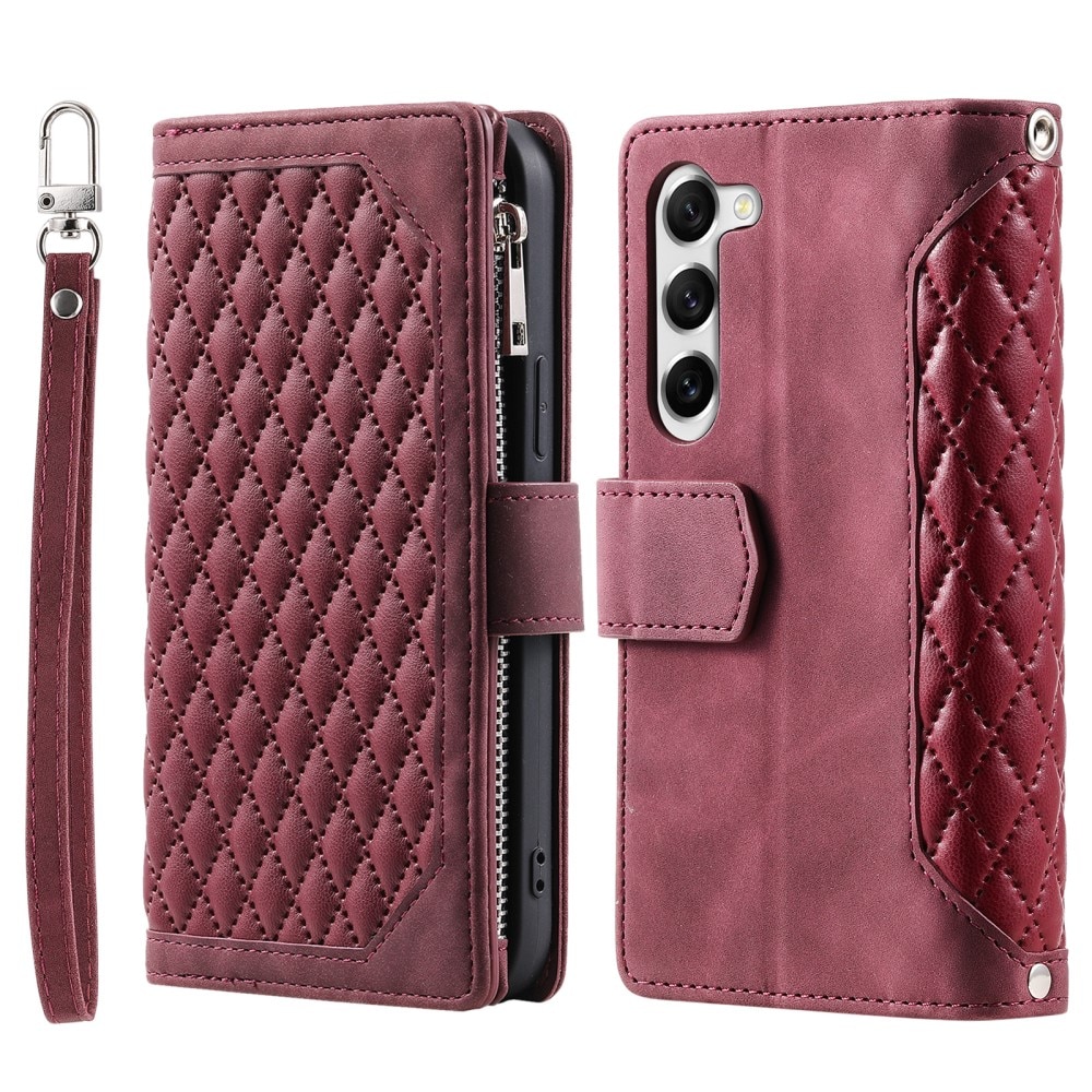 Borsa a portafoglio trapuntata Samsung Galaxy S23 Plus Rosso