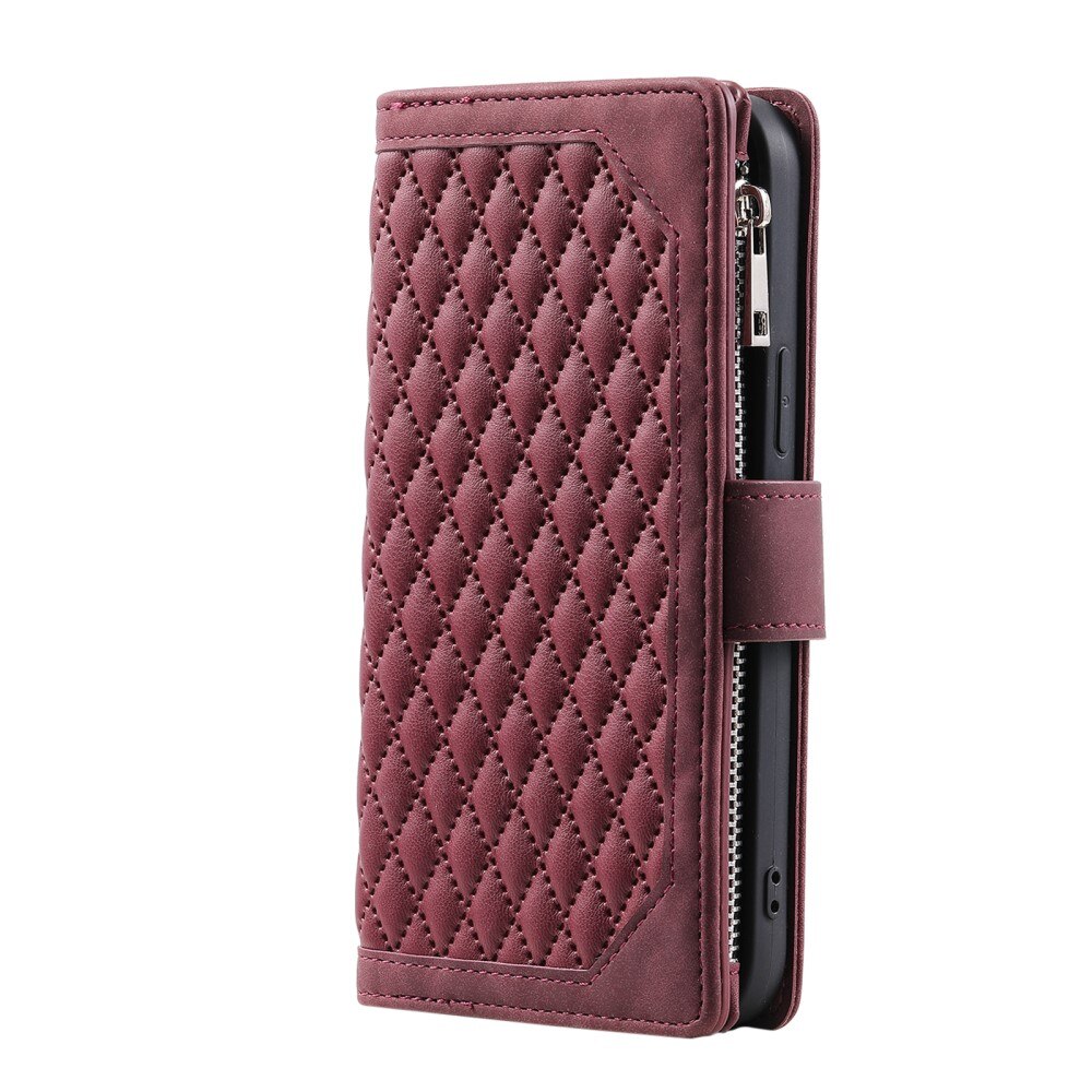 Borsa a portafoglio trapuntata Samsung Galaxy S23 Plus Rosso