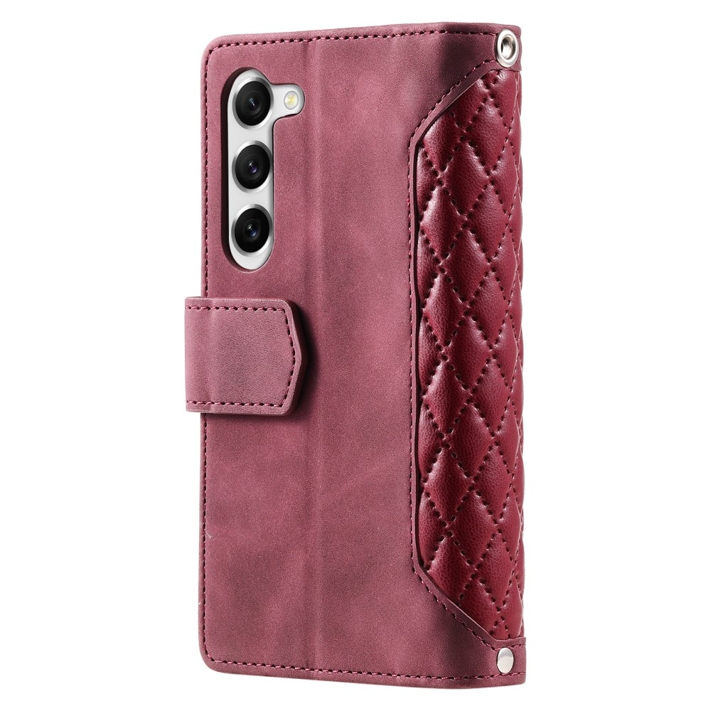 Borsa a portafoglio trapuntata Samsung Galaxy S23 Plus Rosso
