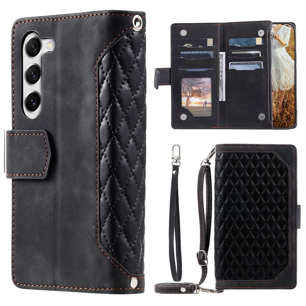 Borsa a portafoglio trapuntata Samsung Galaxy S23 Plus nero