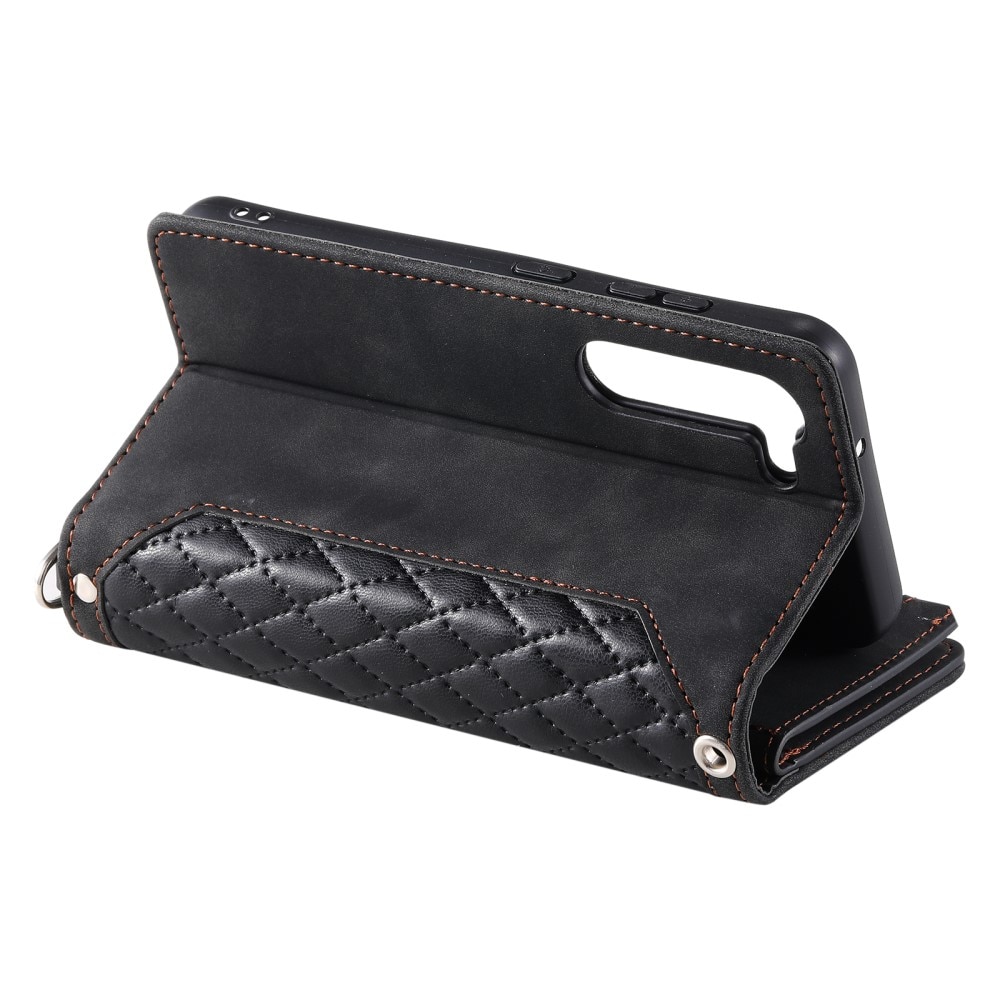 Borsa a portafoglio trapuntata Samsung Galaxy S23 Plus Nero