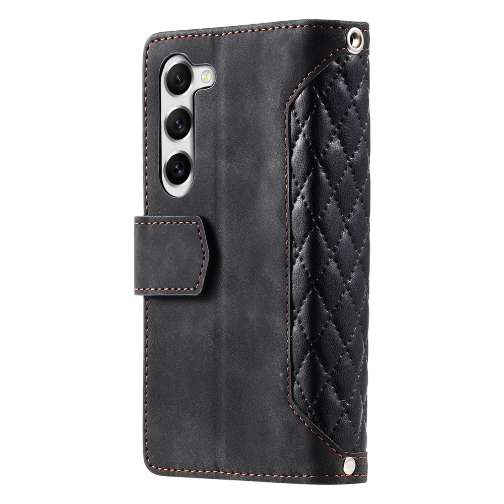 Borsa a portafoglio trapuntata Samsung Galaxy S23 Plus Nero
