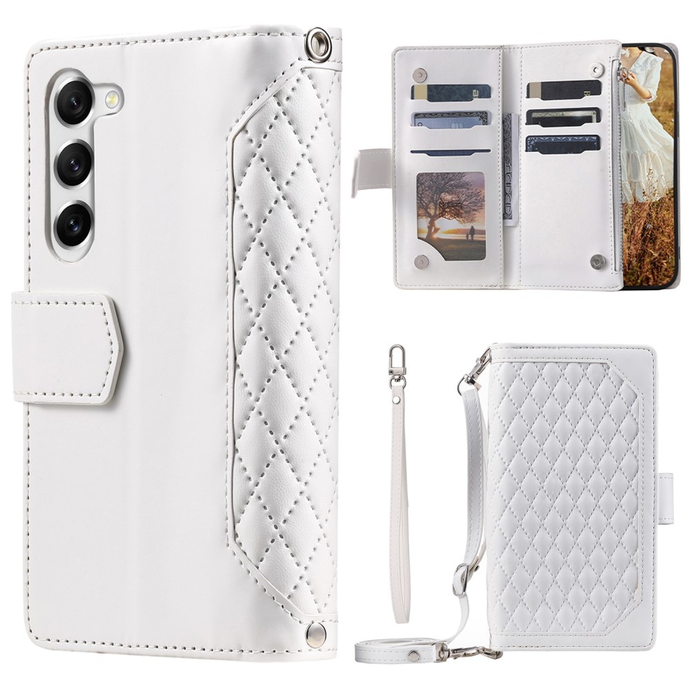 Borsa a portafoglio trapuntata Samsung Galaxy S23 Plus Bianco