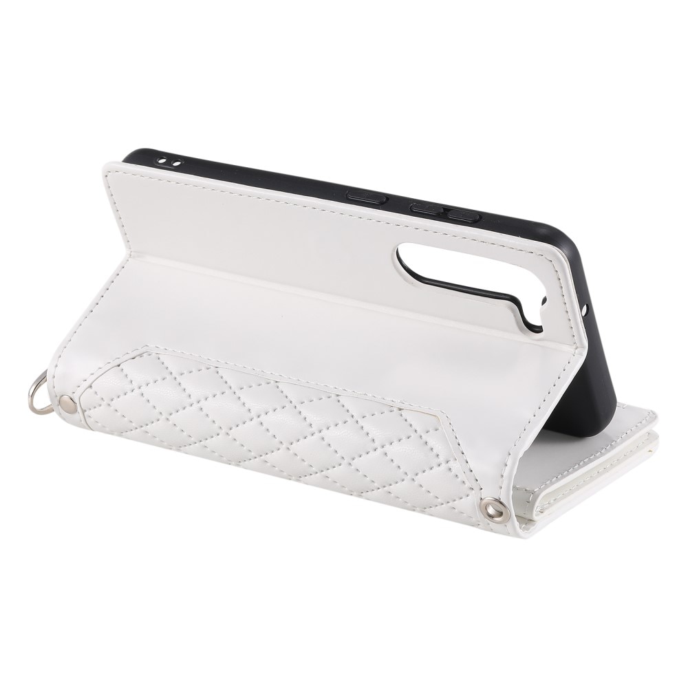 Borsa a portafoglio trapuntata Samsung Galaxy S23 Plus Bianco