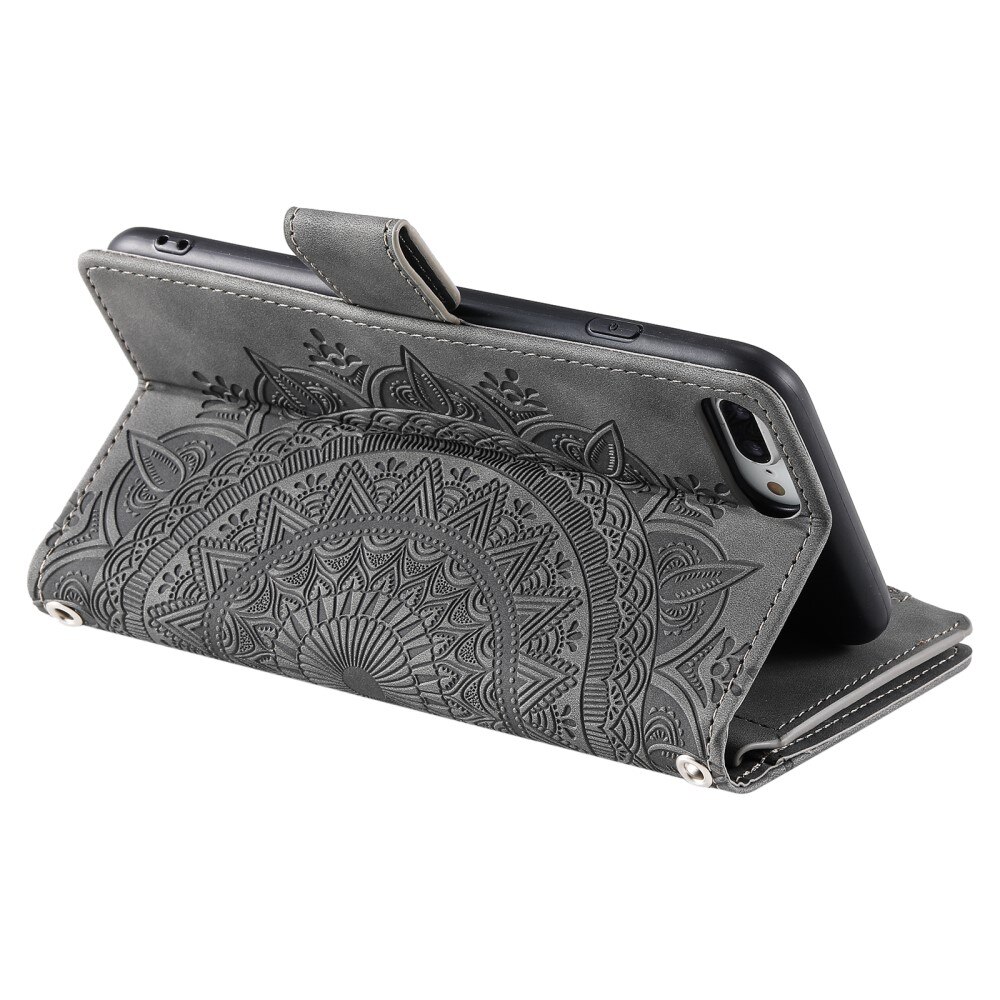 Borsa a portafoglio Mandala iPhone 7 Plus/8 Plus grigio