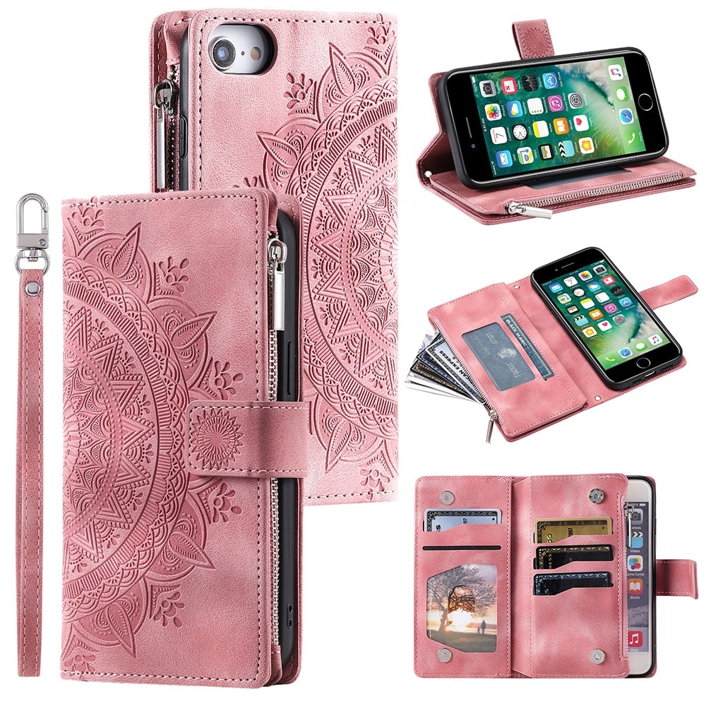Borsa a portafoglio Mandala iPhone 7/8/SE rosa