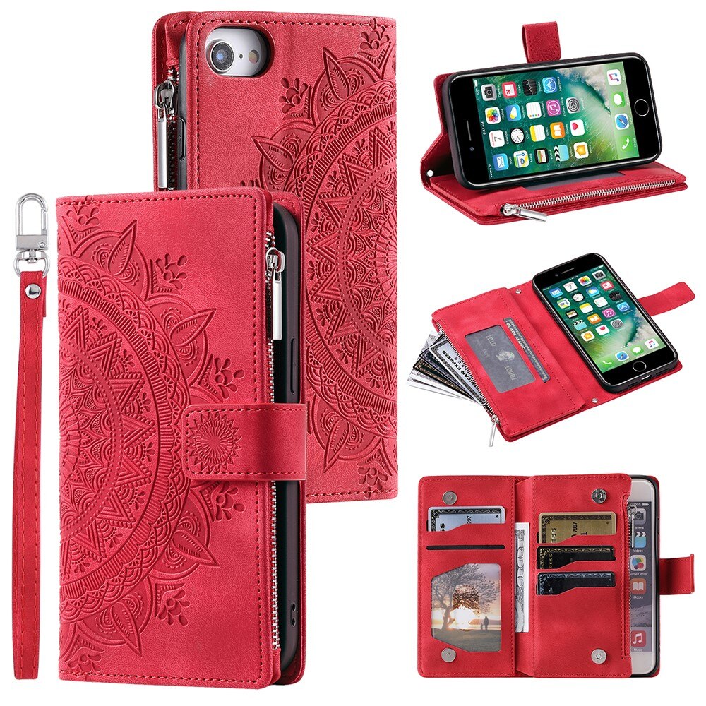 Borsa a portafoglio Mandala iPhone SE (2020) rosso