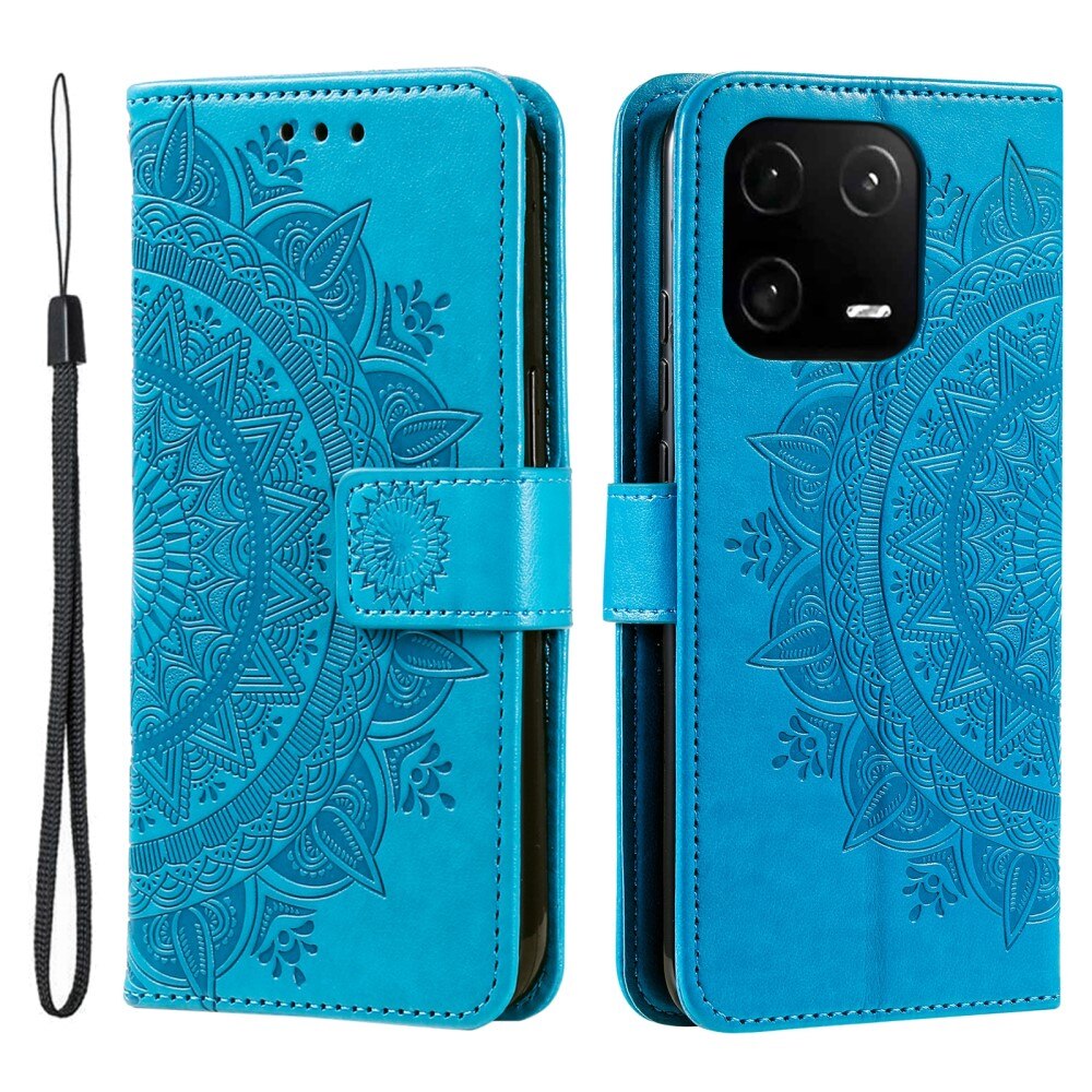 Custodia in pelle Mandala Xiaomi 13 Pro blu