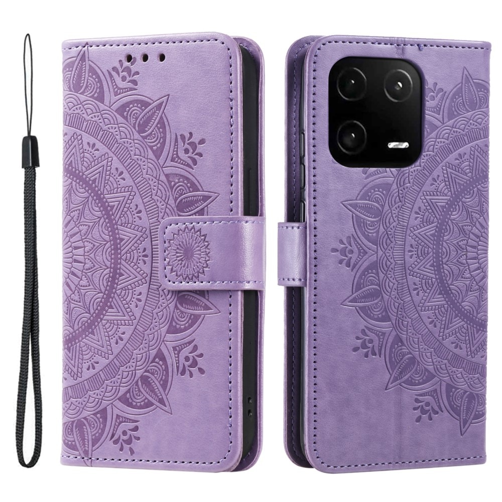 Custodia in pelle Mandala Xiaomi 13 Pro viola