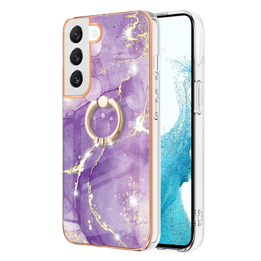 Cover Finger Ring Kickstand Samsung Galaxy S23 marmo viola