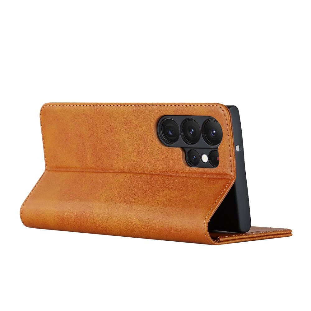 Cover portafoglio sottili Samsung Galaxy S23 Ultra cognac