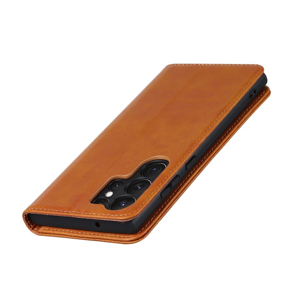 Cover portafoglio sottili Samsung Galaxy S23 Ultra cognac