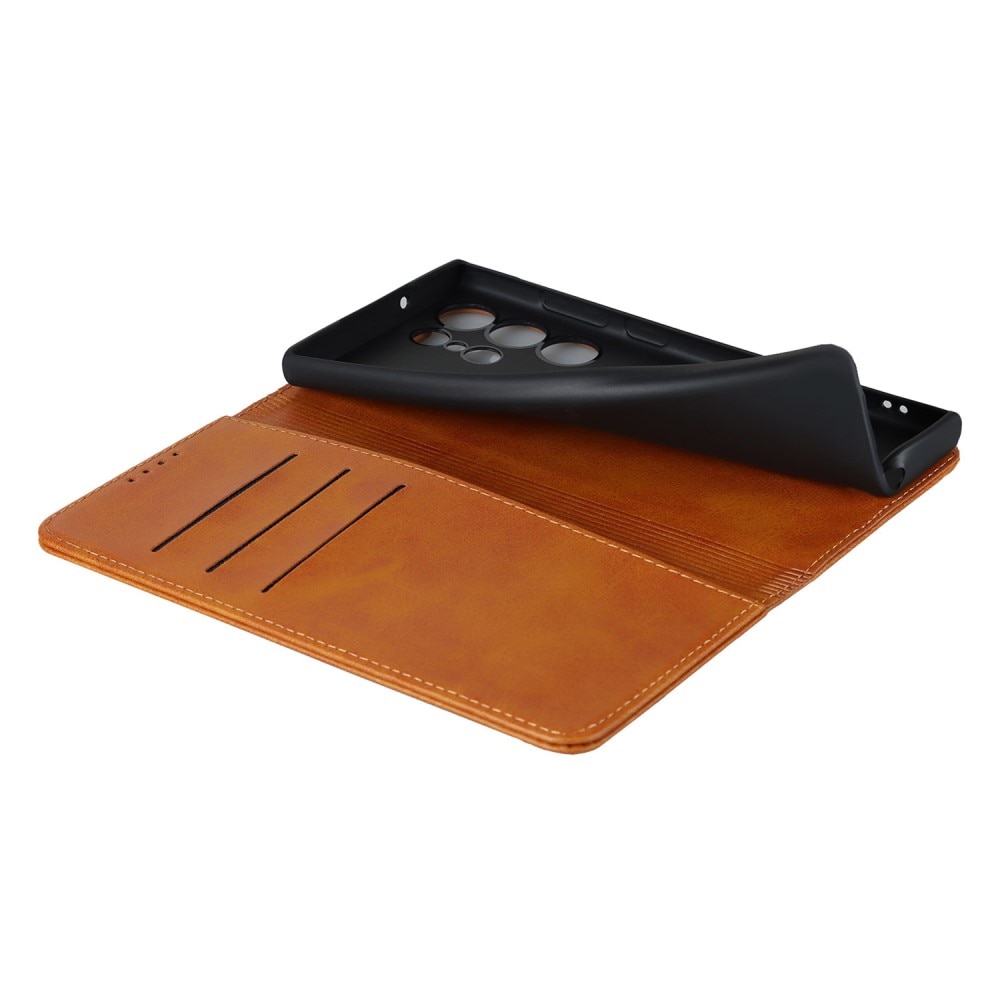 Cover portafoglio sottili Samsung Galaxy S23 Ultra Marrone