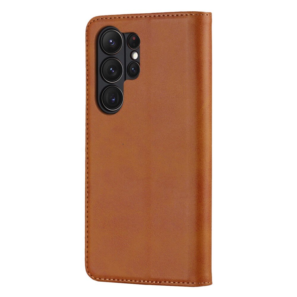 Cover portafoglio sottili Samsung Galaxy S23 Ultra cognac