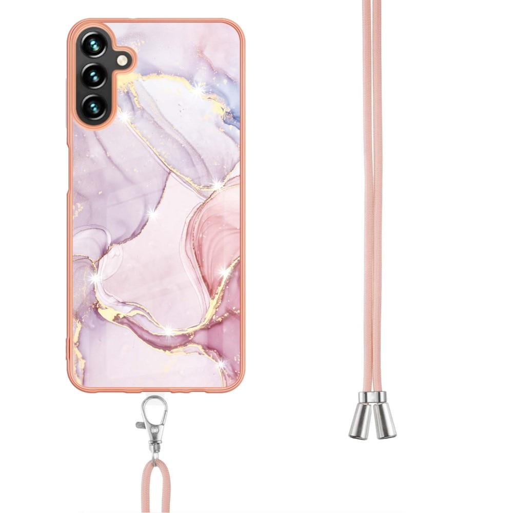 Cover cinturino Samsung Galaxy A54 marmo rosa