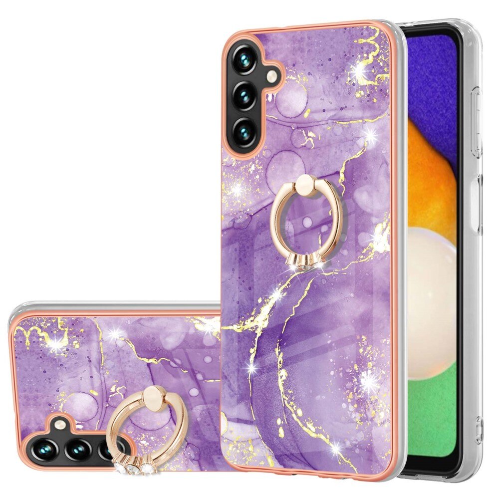 Cover Finger Ring Kickstand Samsung Galaxy A54 marmo viola