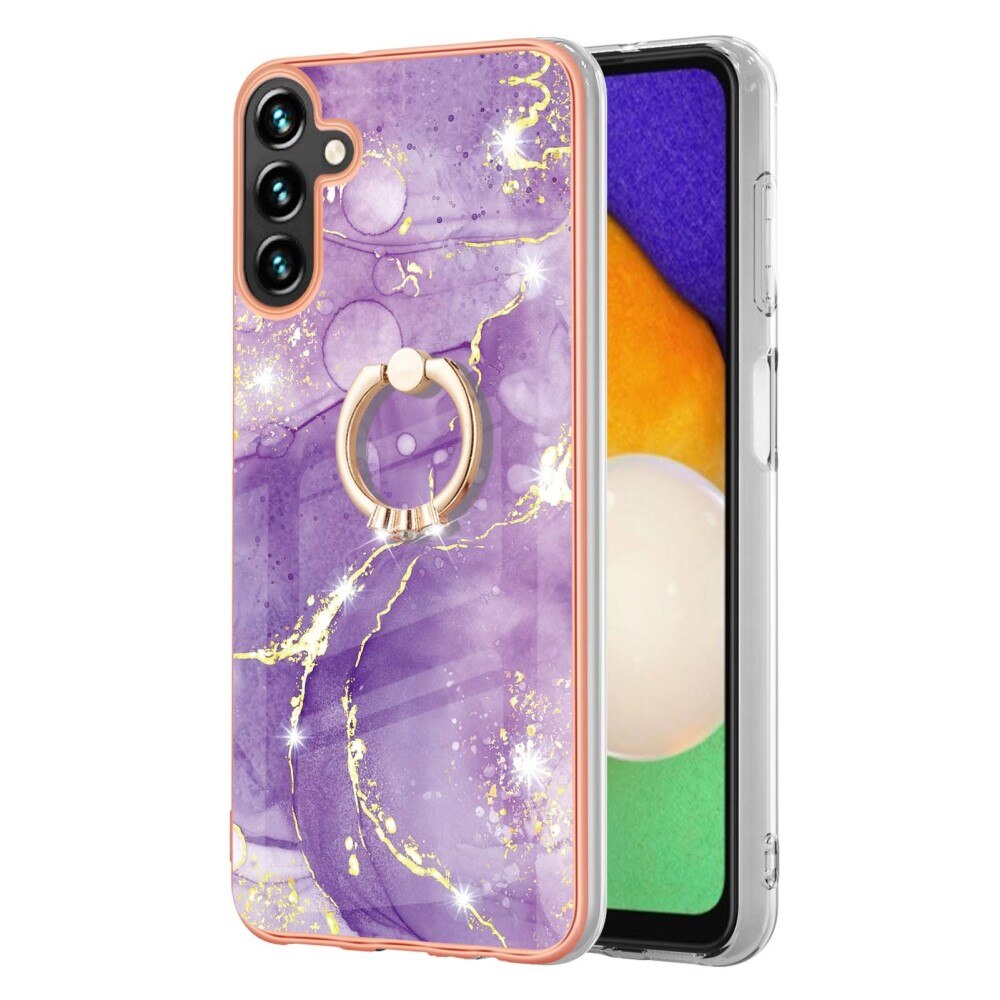 Cover Finger Ring Kickstand Samsung Galaxy A54 marmo viola