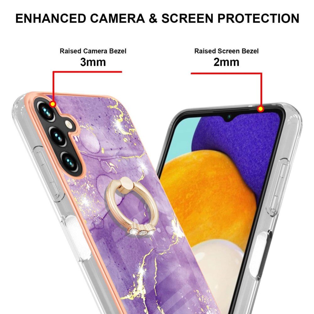 Cover Finger Ring Kickstand Samsung Galaxy A54 marmo viola