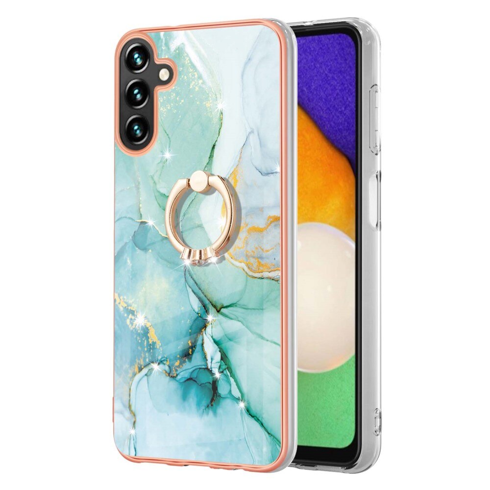 Cover Finger Ring Kickstand Samsung Galaxy A54 marmo verde
