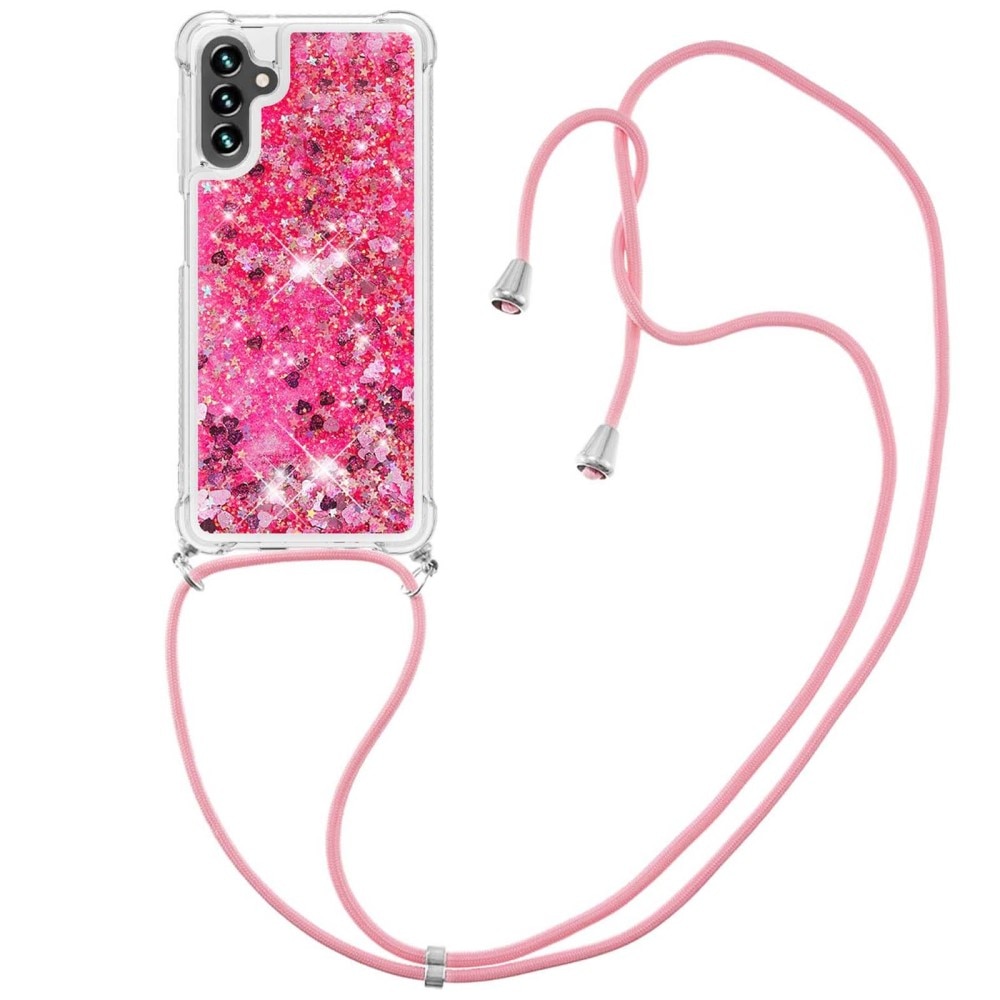 Cover cinturino Glitter Powder TPU Samsung Galaxy A54 rosa
