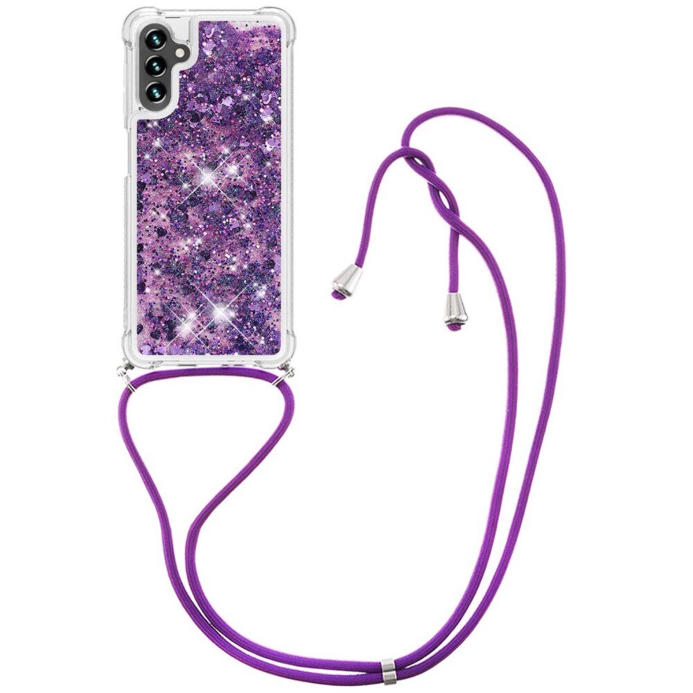 Cover cinturino Glitter Powder TPU Samsung Galaxy A54 viola