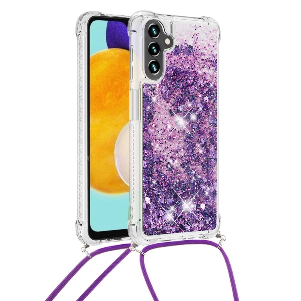 Cover cinturino Glitter Powder TPU Samsung Galaxy A54 viola
