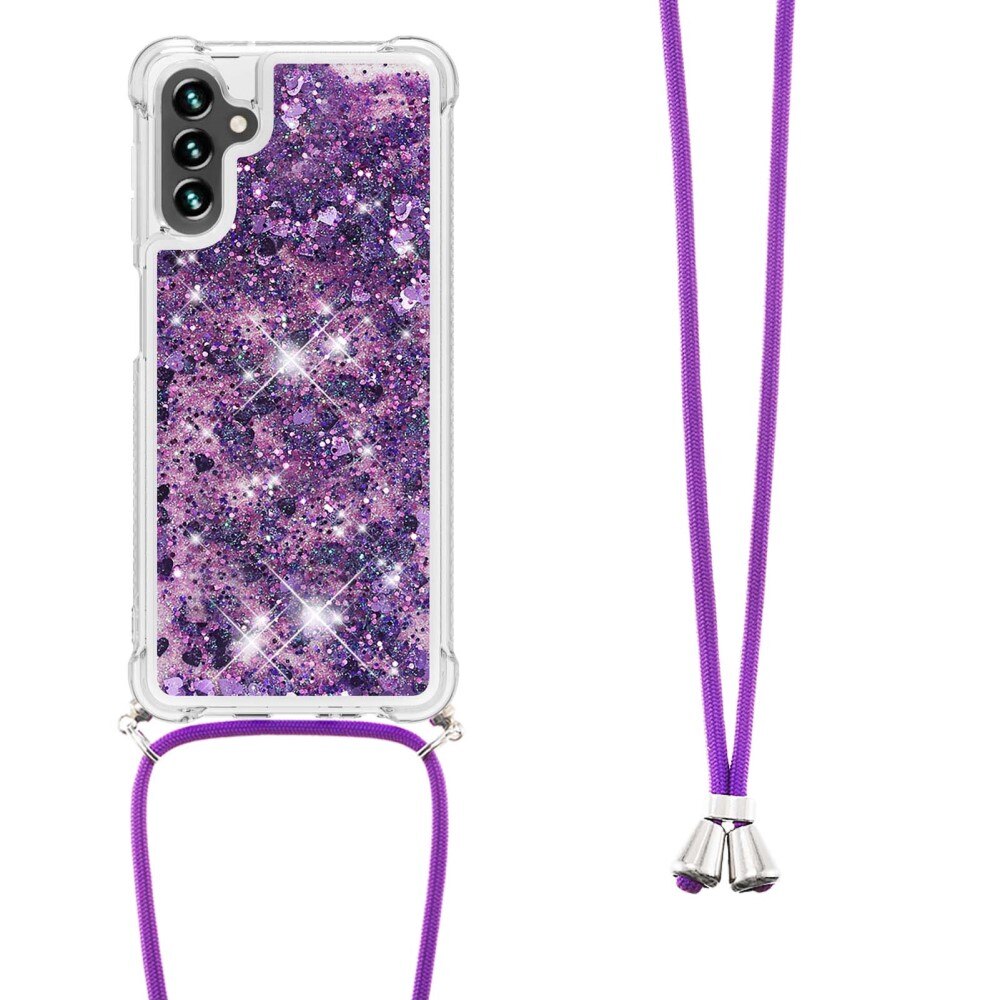 Cover cinturino Glitter Powder TPU Samsung Galaxy A54 viola