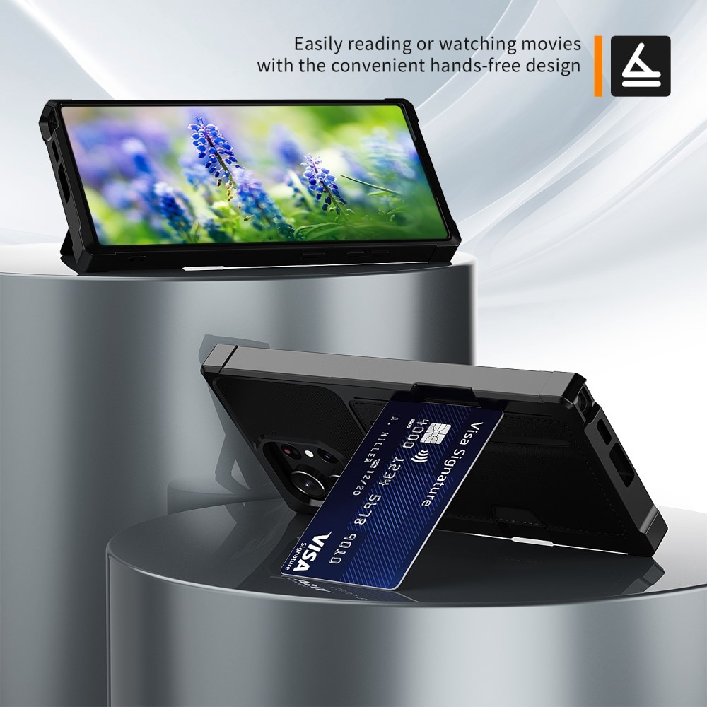 Cover Tough Card Case Samsung Galaxy S23 Ultra nero
