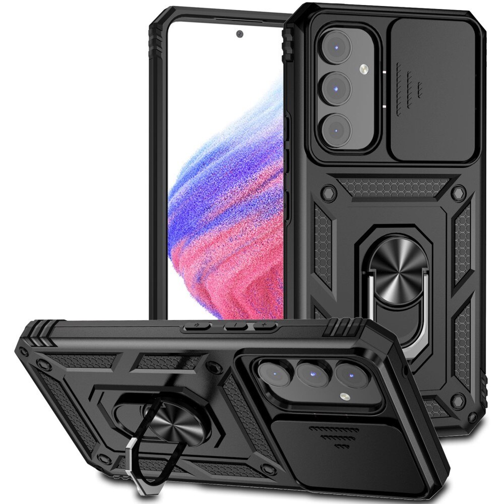 Cover ibride con anello e protezione fotocamera Samsung Galaxy A54 nero