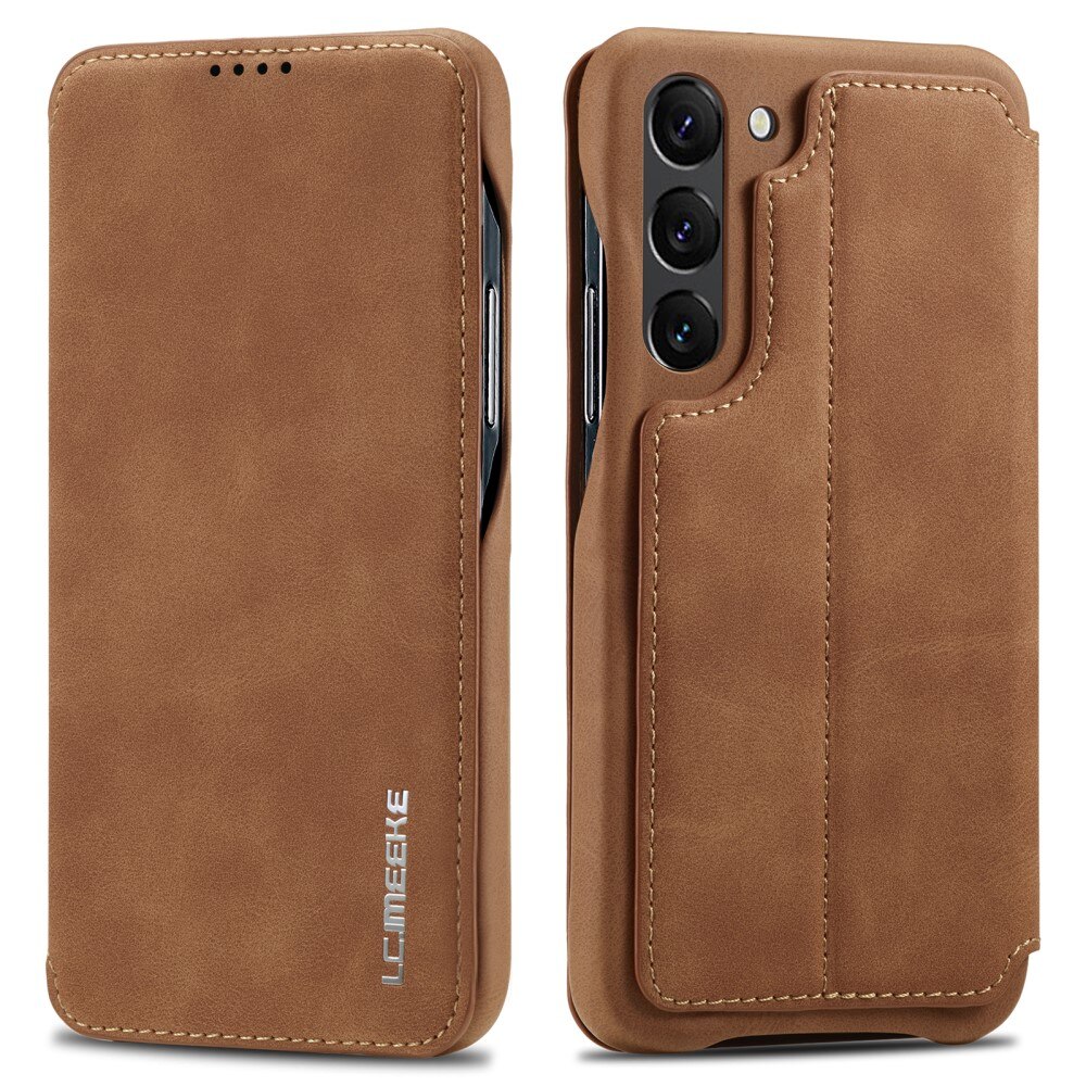 Custodie a portafoglio sottili Samsung Galaxy S23 cognac