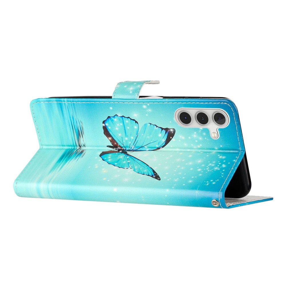 Cover portafoglio Samsung Galaxy A54 farfalle blu