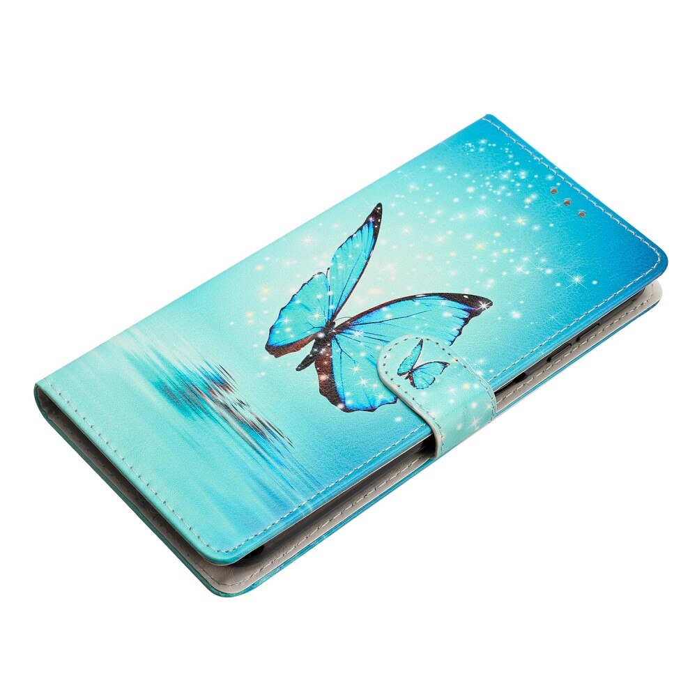 Cover portafoglio Samsung Galaxy A54 farfalle blu