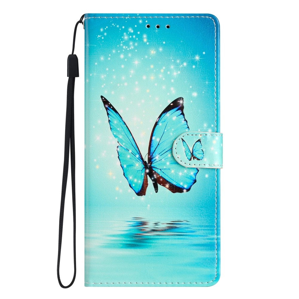 Cover portafoglio Samsung Galaxy A54 farfalle blu