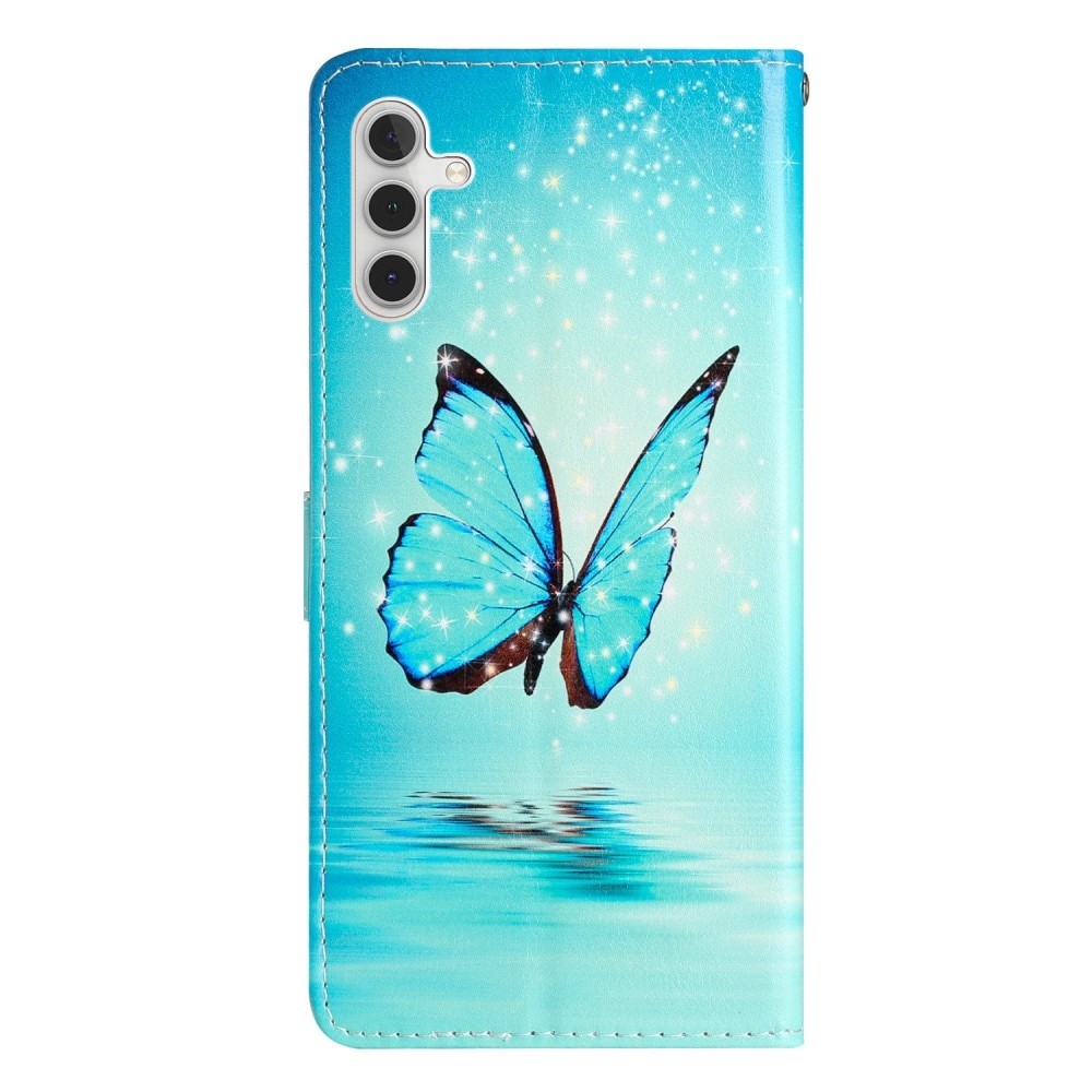 Cover portafoglio Samsung Galaxy A54 farfalle blu