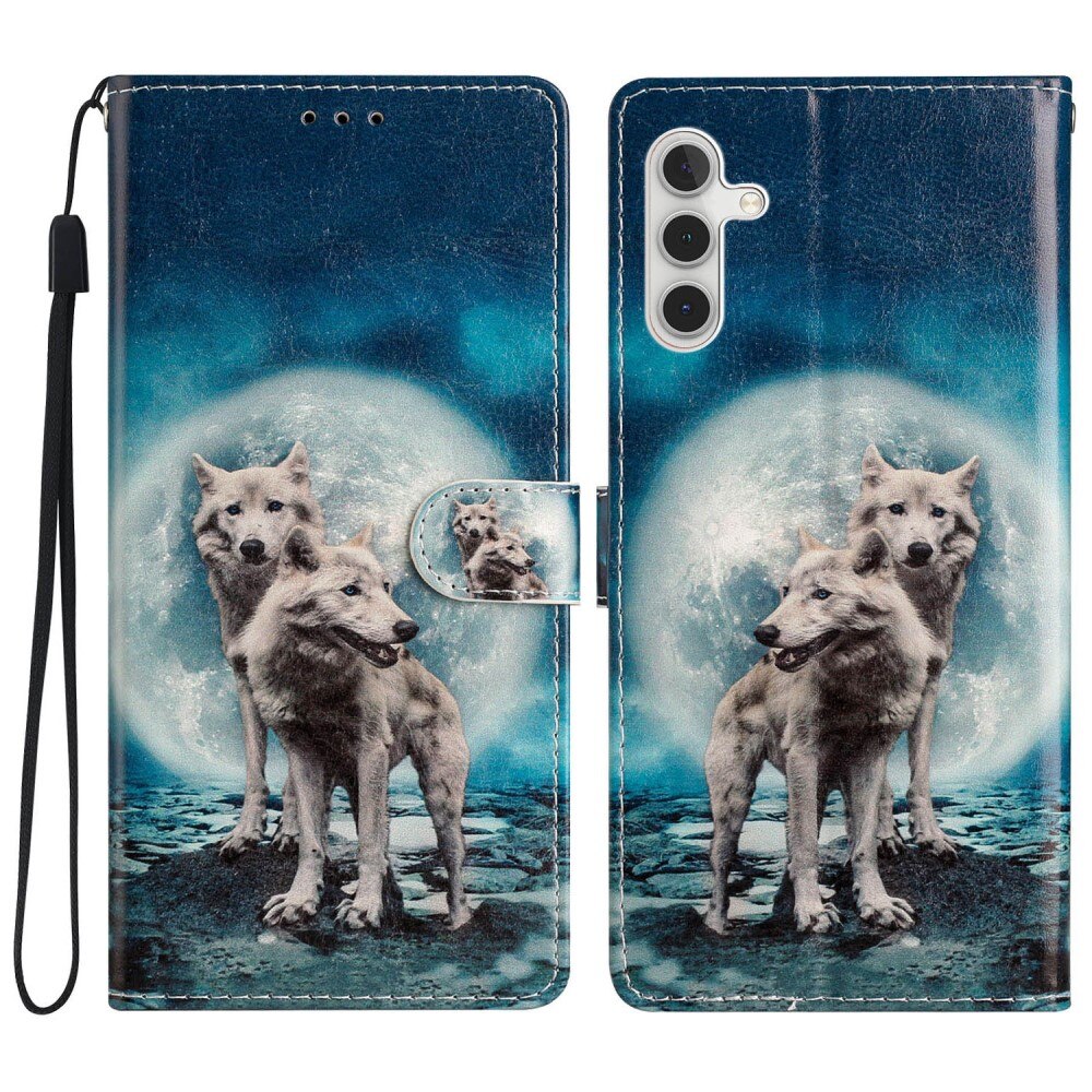 Cover portafoglio Samsung Galaxy A54 lupi